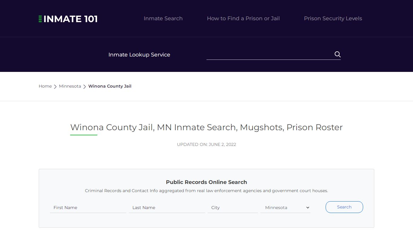 Winona County Jail, MN Inmate Search, Mugshots, Prison Roster